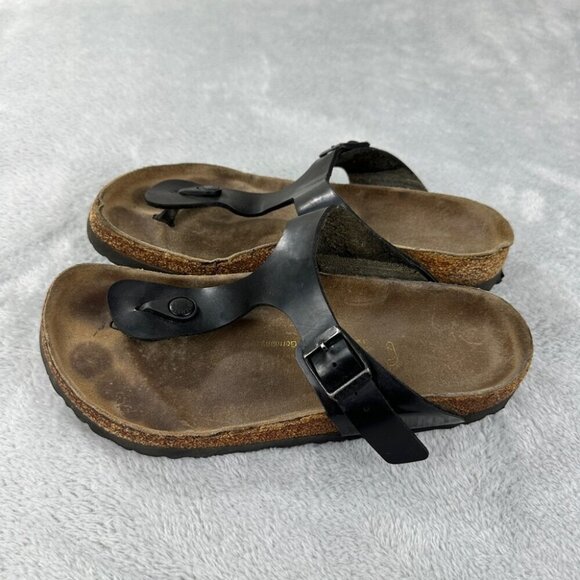 Birkenstock Gizeh Black Leather Thong Sandals Women’s Size 4- EU - Picture 9 of 12